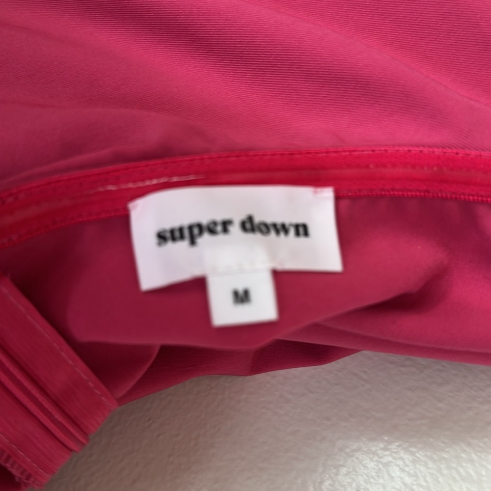 Superdown Catalina Ruffle Tube Mini Dress - Hot Pink, Size M - Picture 6 of 6